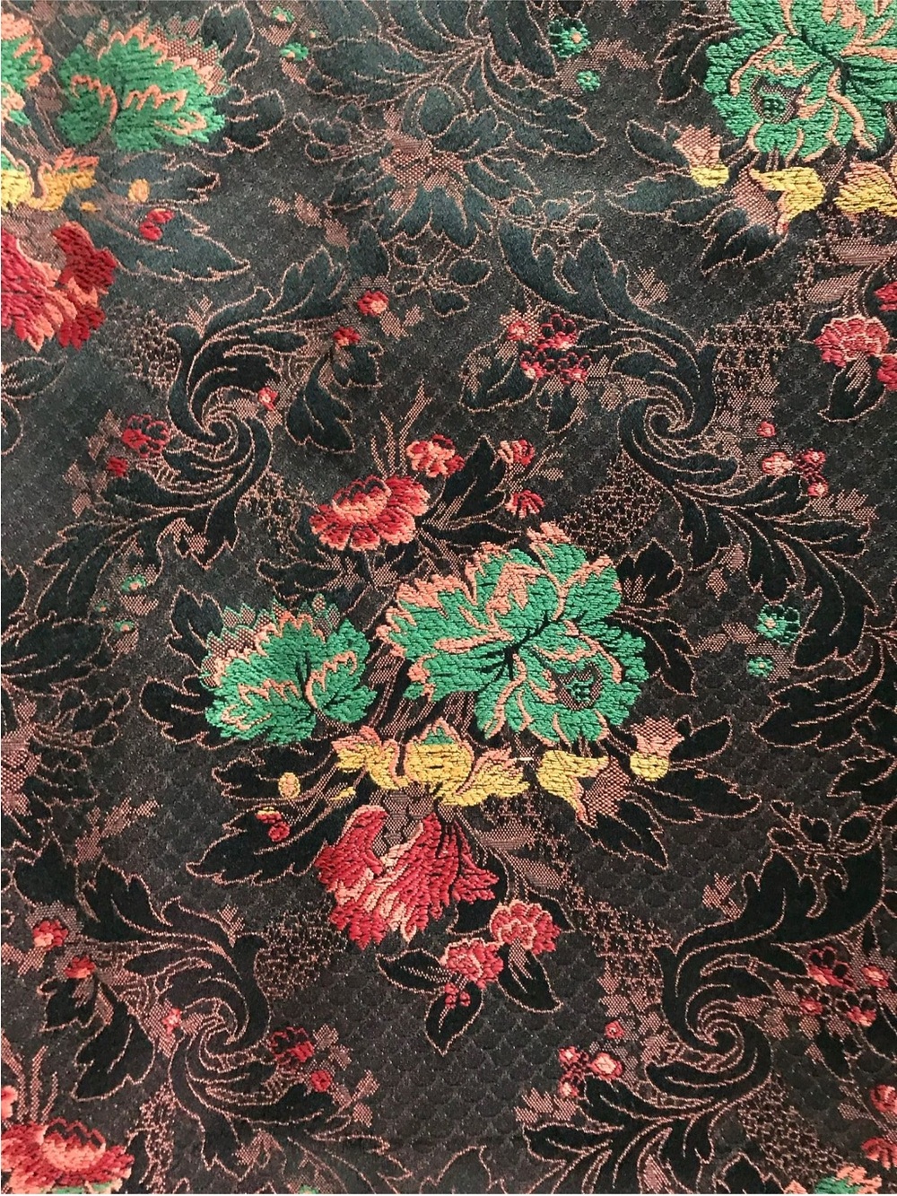 Vintage  Floral Brocade Tapestry Pencil Maxi Skirt – Red, Gold by April Cornell - Picture 16 of 16